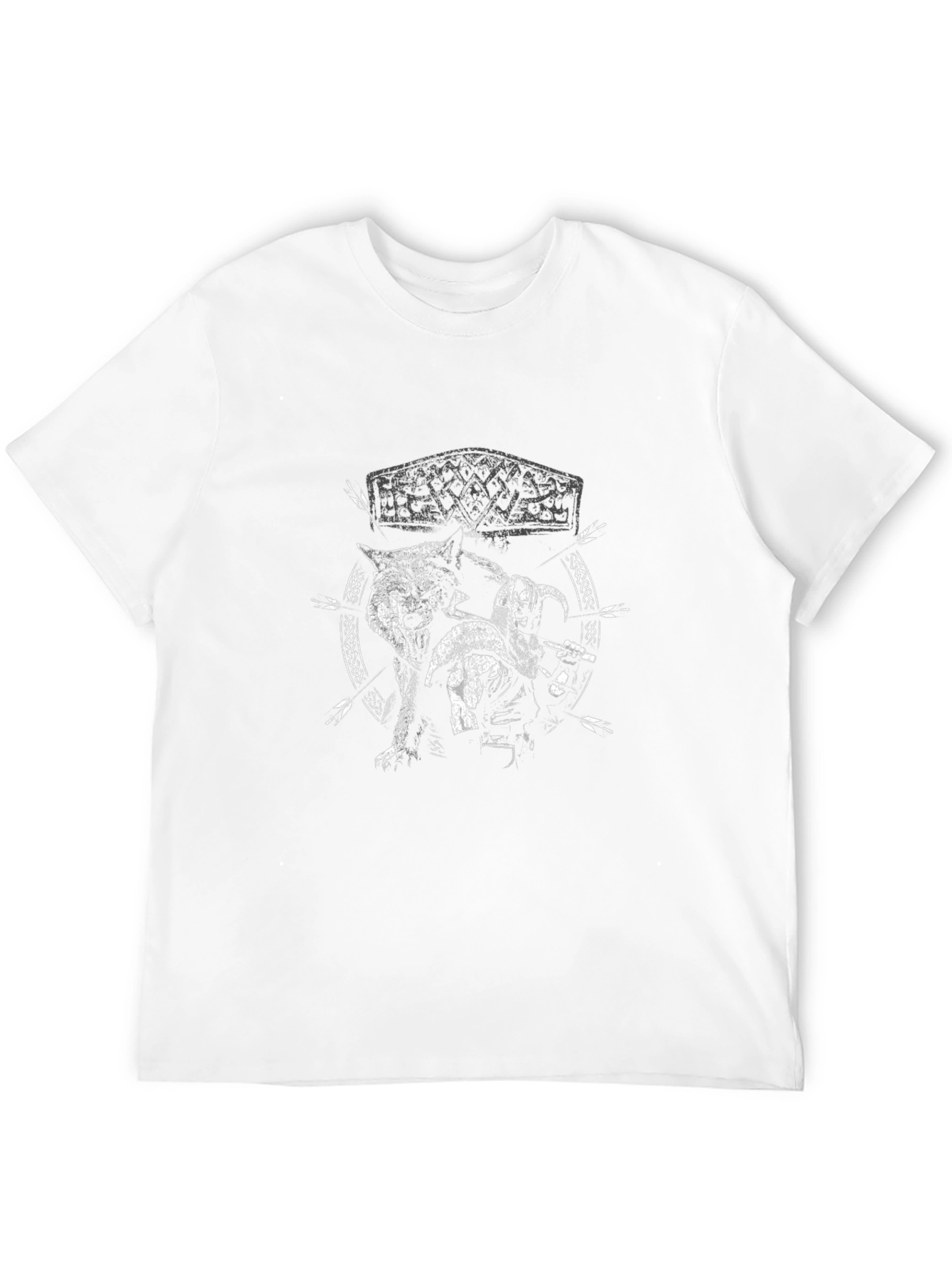 Viking Wolf Graphic T-Shirt - Black Cotton Tee