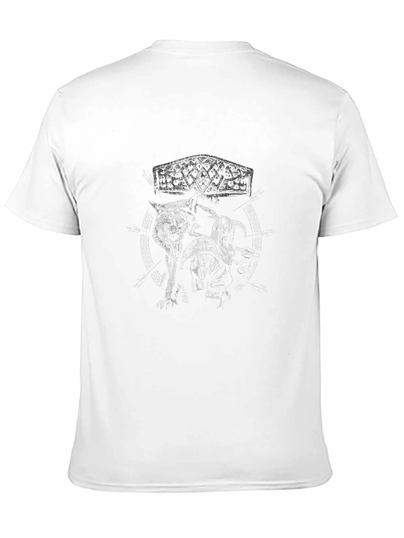 Viking Wolf Graphic T-Shirt - Black Cotton Tee