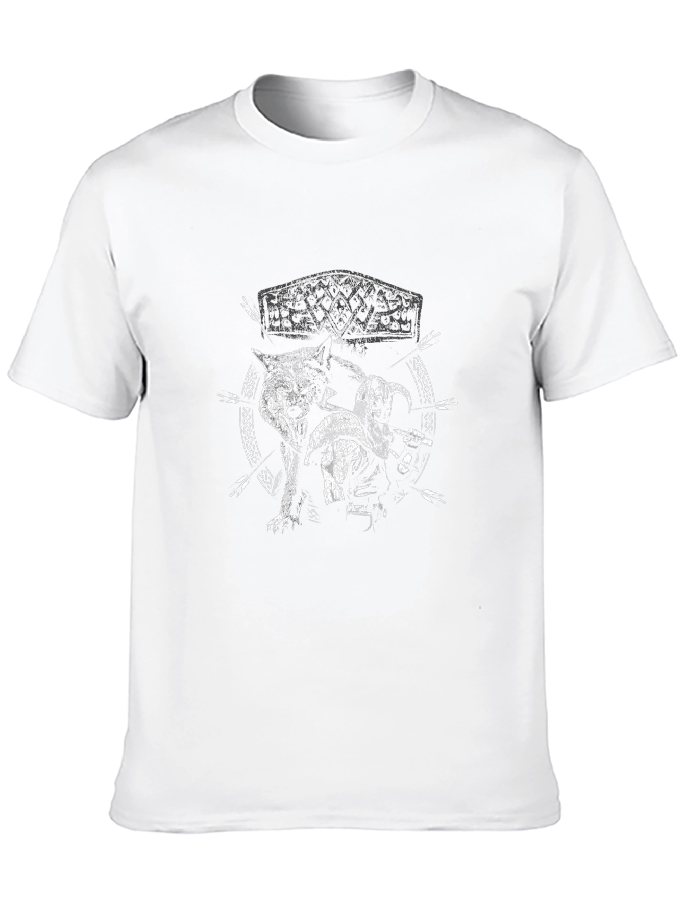 Viking Wolf Graphic T-Shirt - Black Cotton Tee