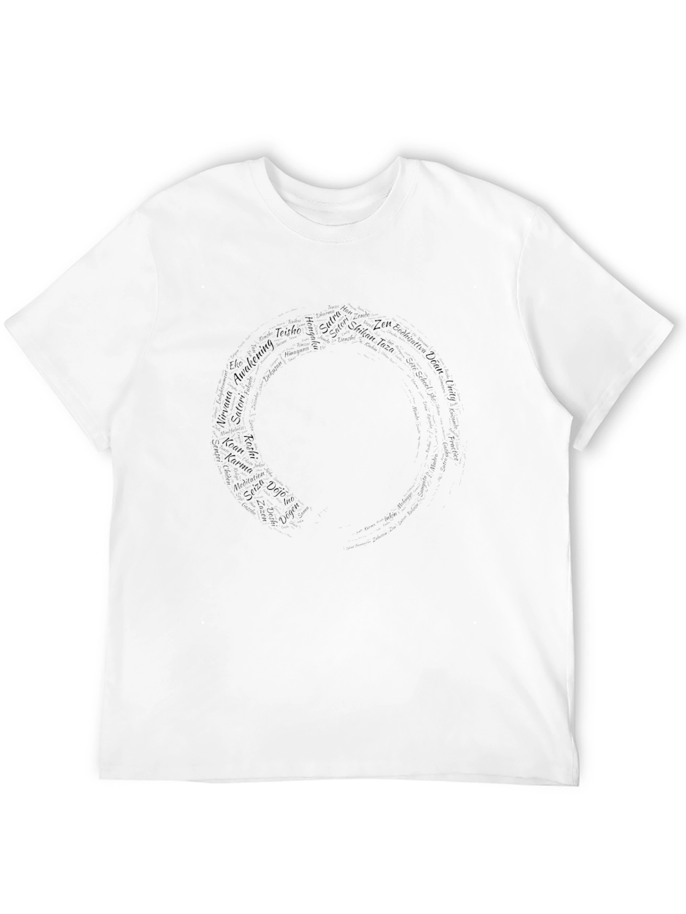 Enso Circle Word Art T-Shirt - Nirvana Zen Inspired Tee