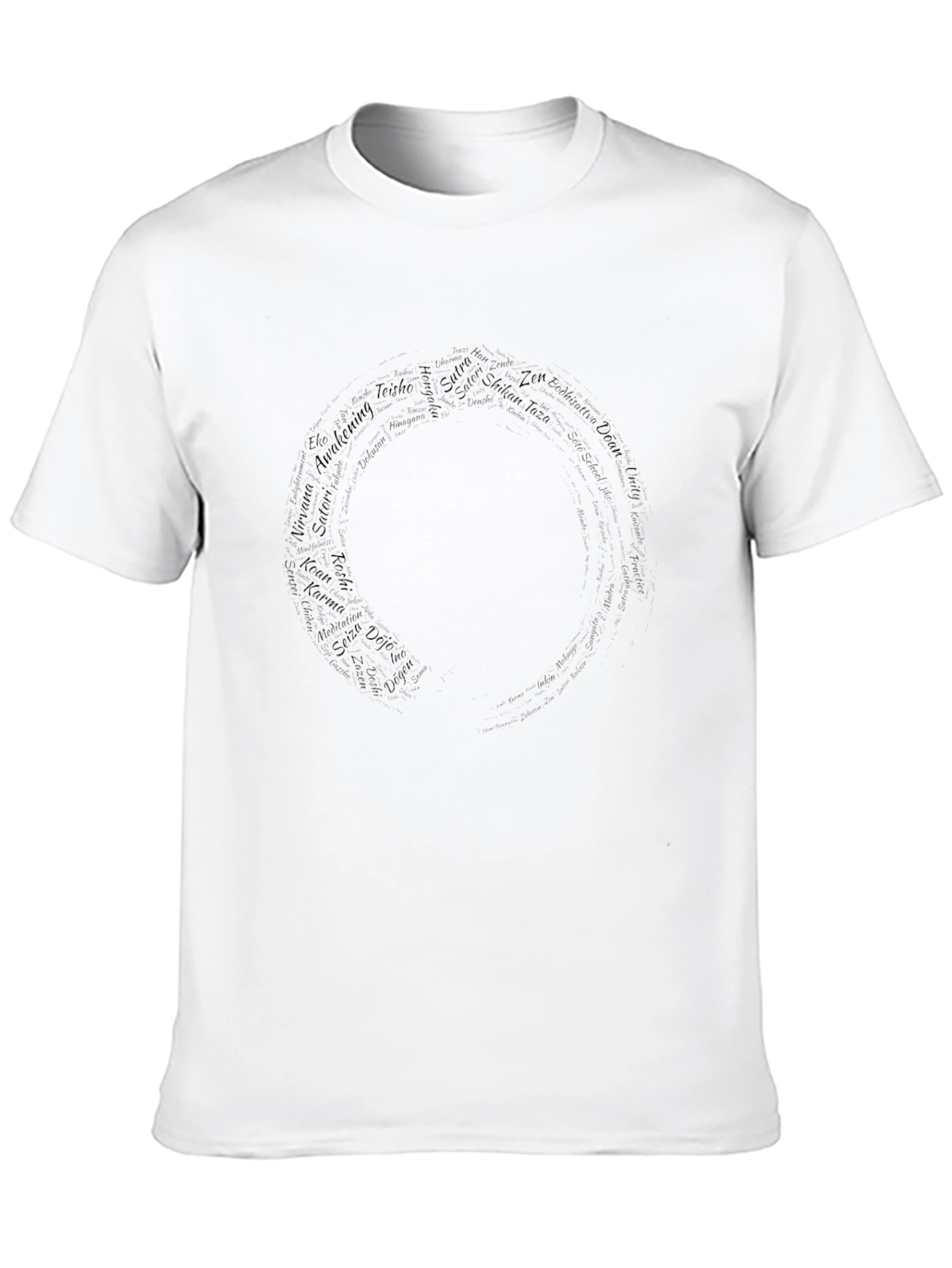 Enso Circle Word Art T-Shirt - Nirvana Zen Inspired Tee