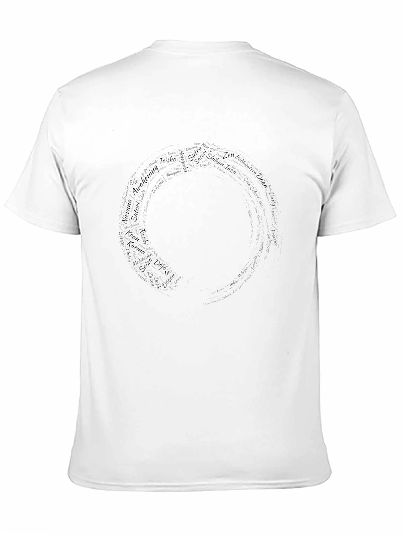 Enso Circle Word Art T-Shirt - Nirvana Zen Inspired Tee
