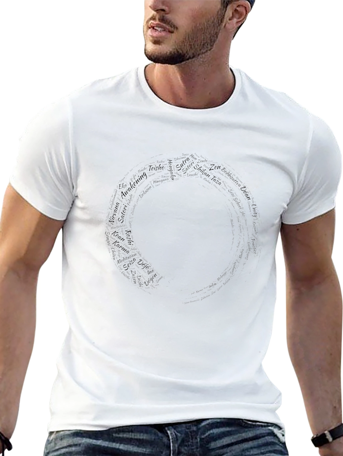 Enso Circle Word Art T-Shirt - Nirvana Zen Inspired Tee