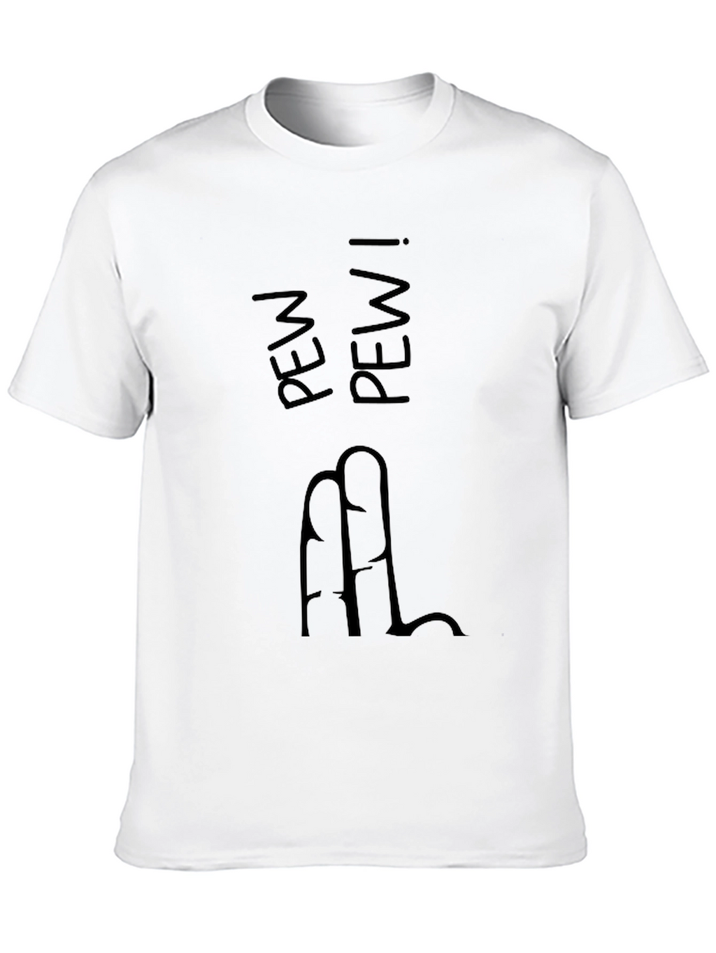 Pew Pew Finger Gun Graphic Tee - Black