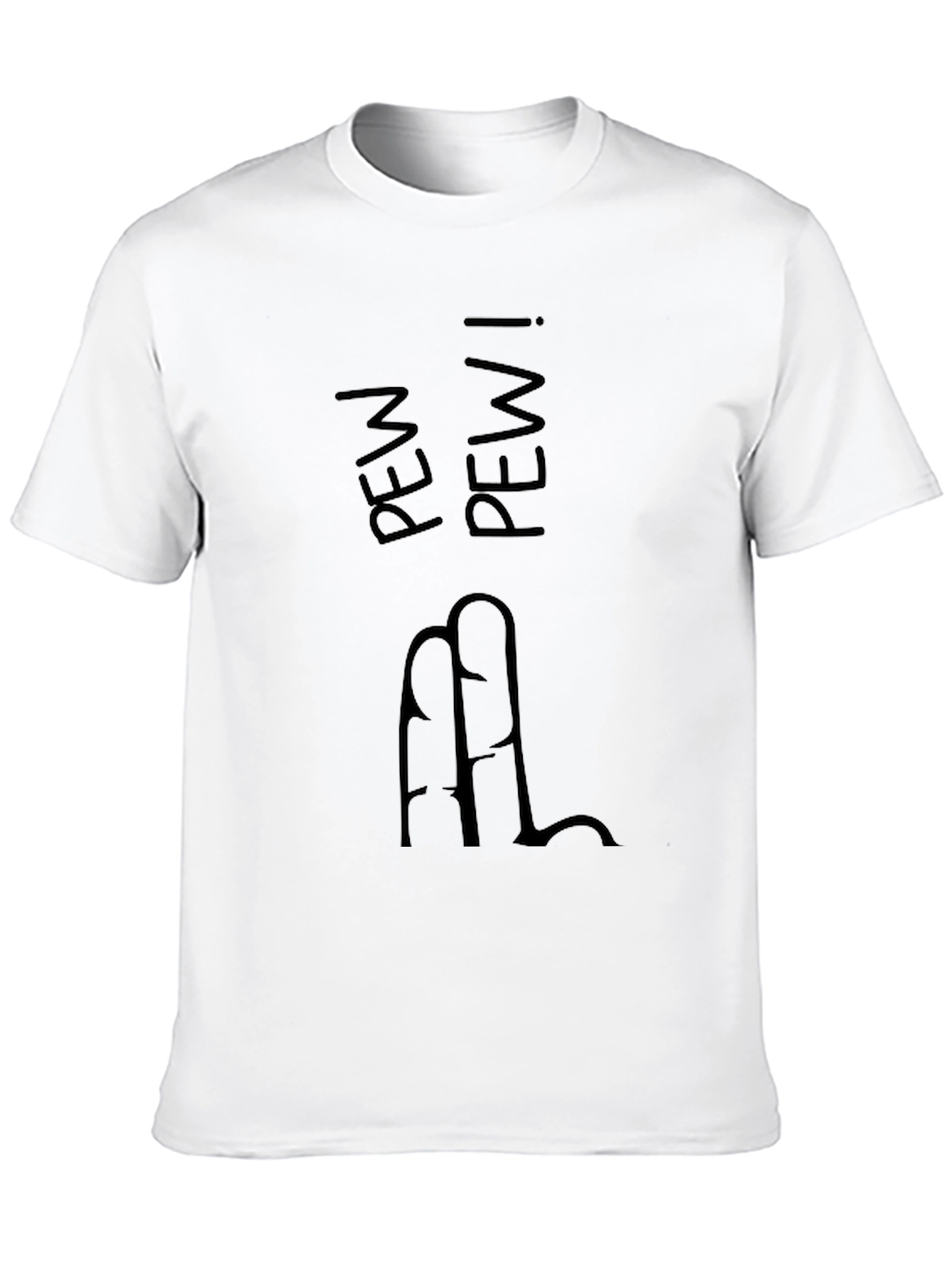 Pew Pew Finger Gun Graphic Tee - Black