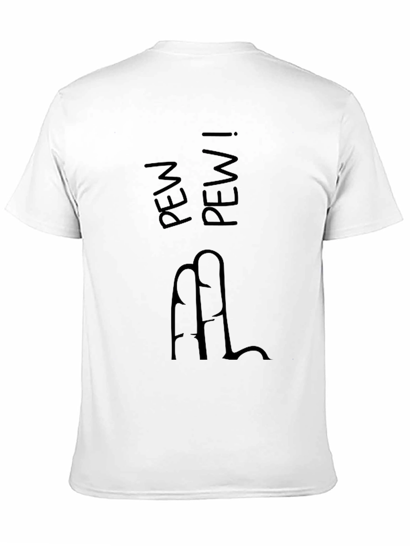 Pew Pew Finger Gun Graphic Tee - Black