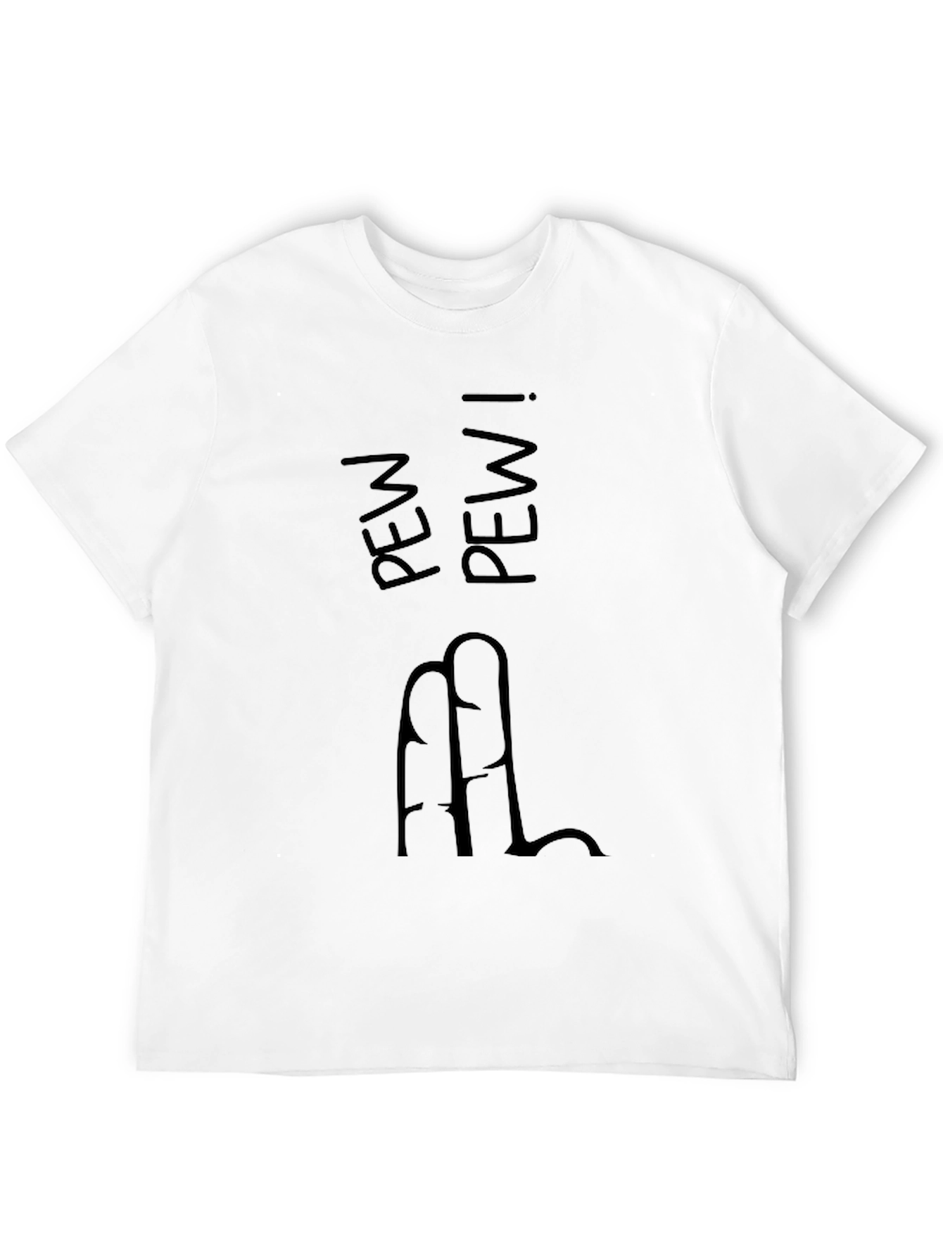 Pew Pew Finger Gun Graphic Tee - Black