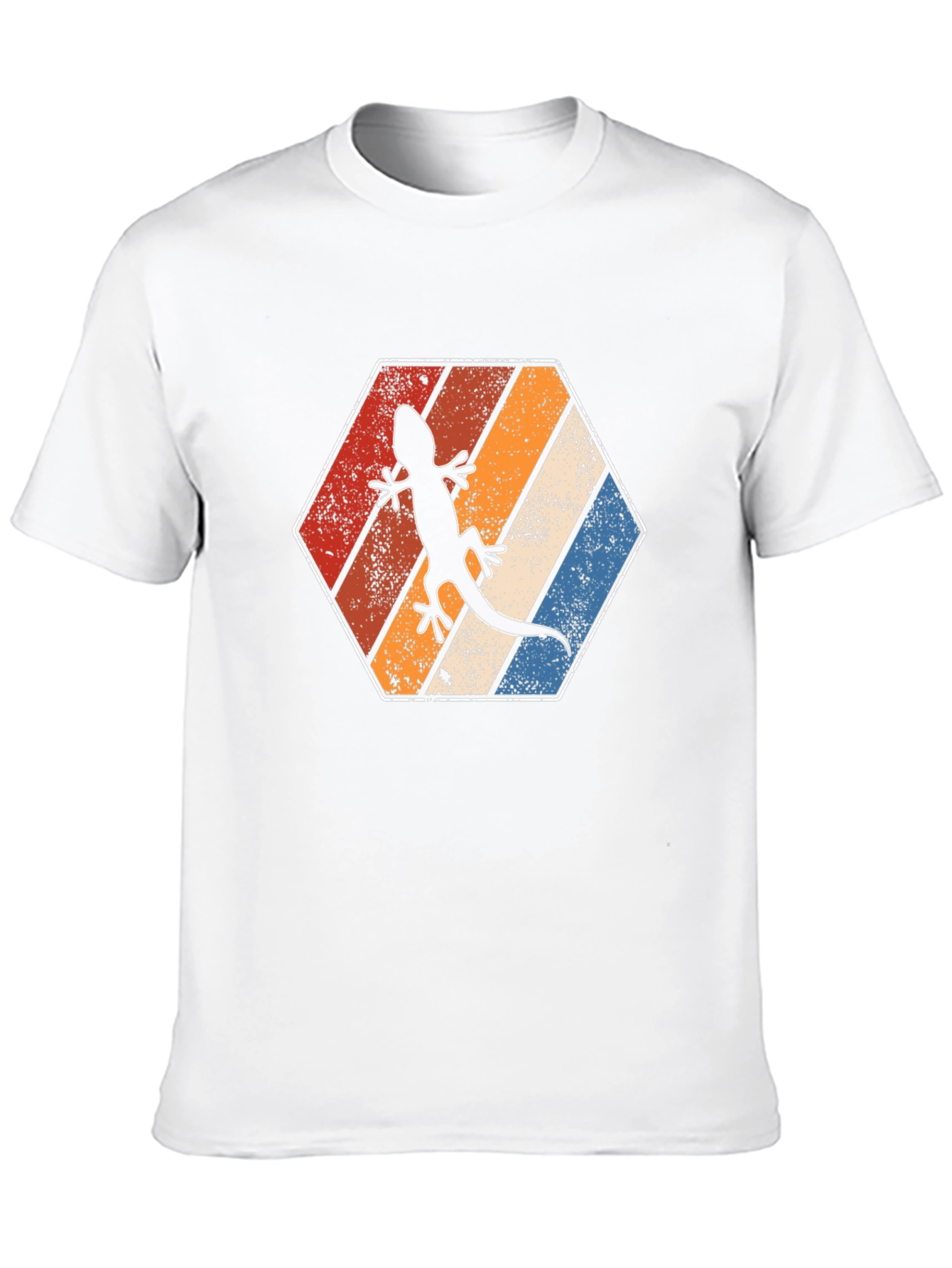 Retro Lizard T-Shirt Vintage Hexagon Tee