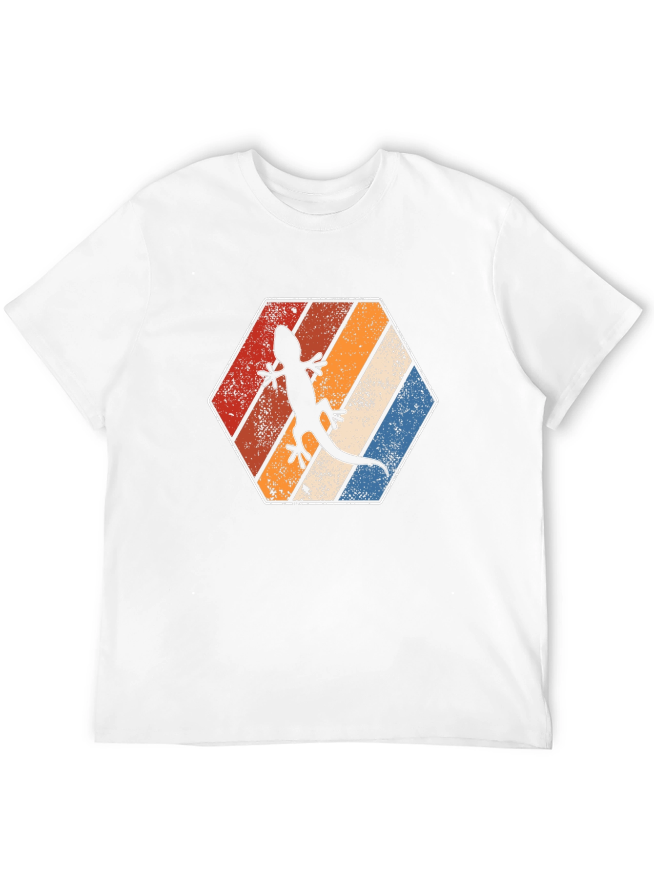 Retro Lizard T-Shirt Vintage Hexagon Tee