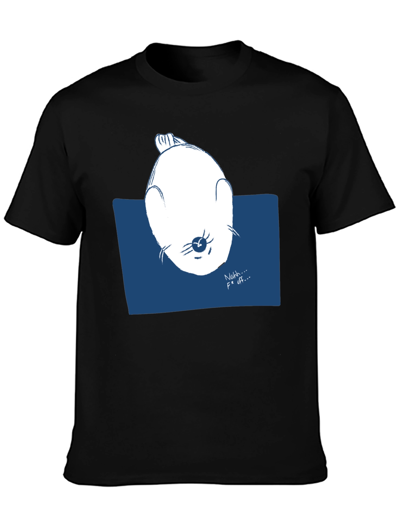 Funny Seal Graphic Tee - Nahh... F Off... Black T-Shirt