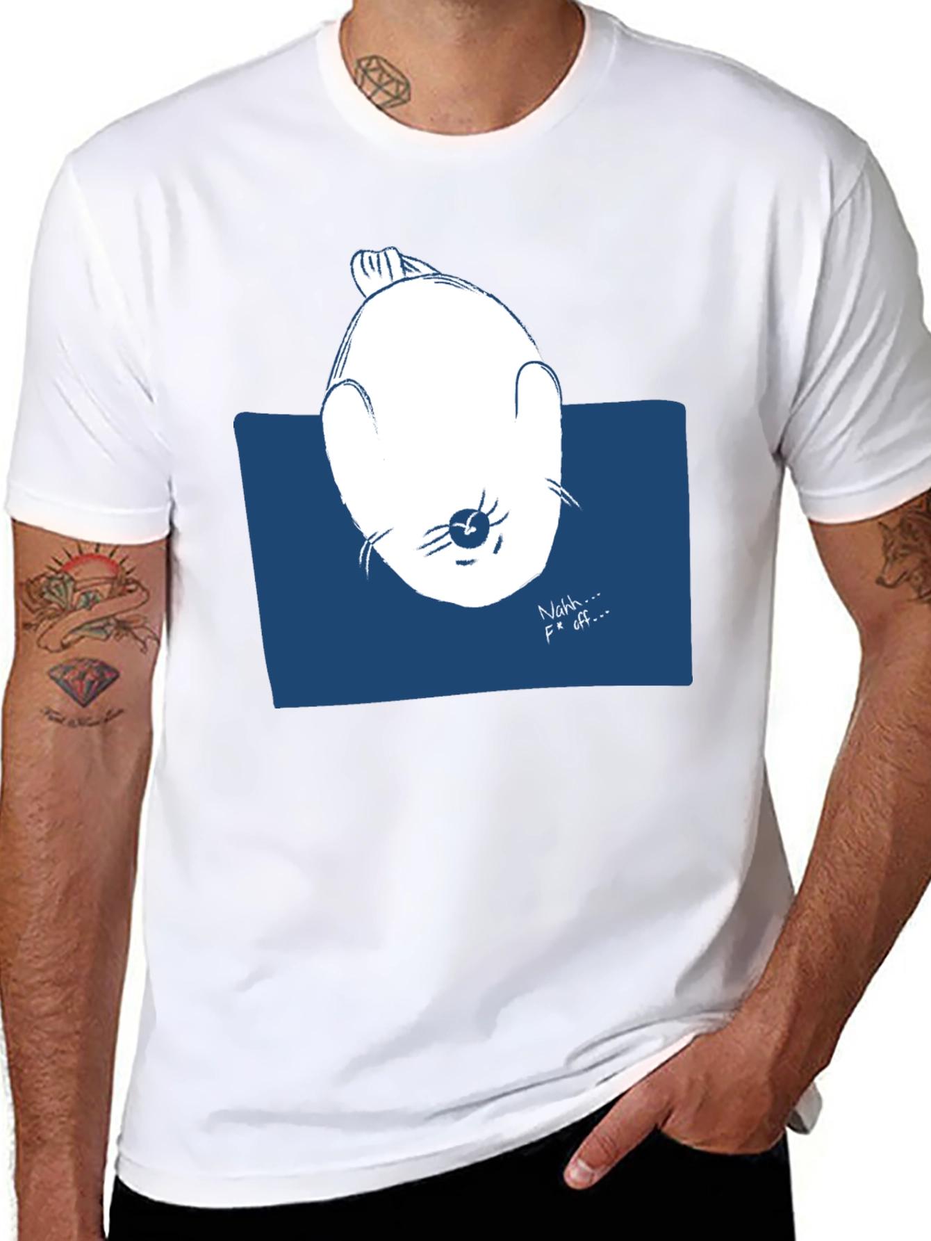 Funny Seal Graphic Tee - Nahh... F Off... Black T-Shirt