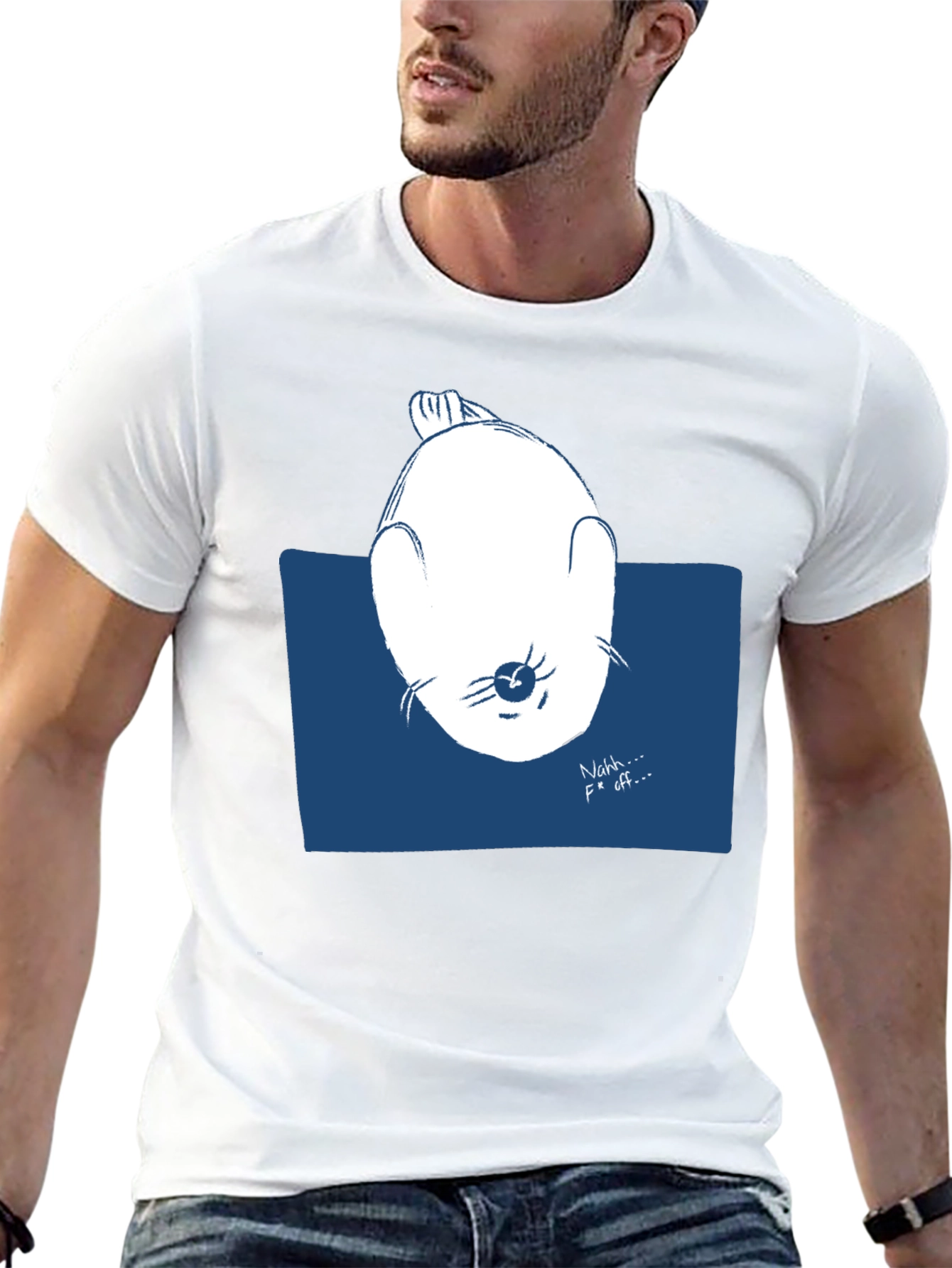 Funny Seal Graphic Tee - Nahh... F Off... Black T-Shirt