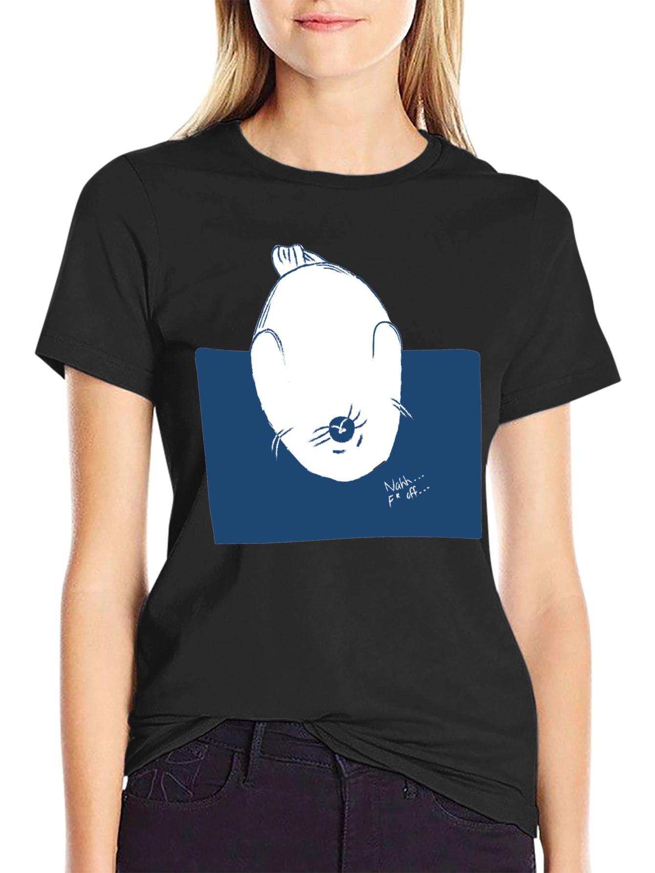 Funny Seal Graphic Tee - Nahh... F Off... Black T-Shirt