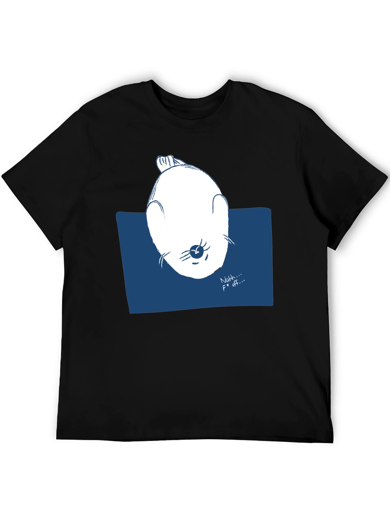 Funny Seal Graphic Tee - Nahh... F Off... Black T-Shirt