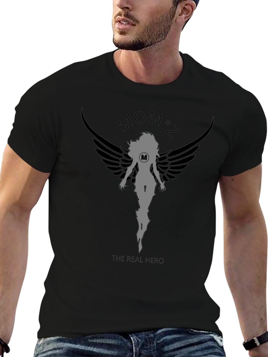 Mom Hero Graphic Tee - Black Cotton T-Shirt
