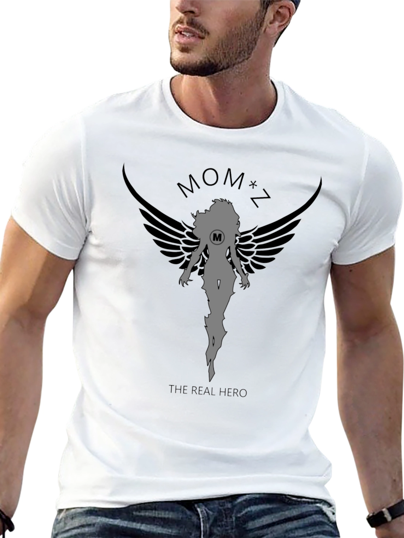 Mom Hero Graphic Tee - Black Cotton T-Shirt