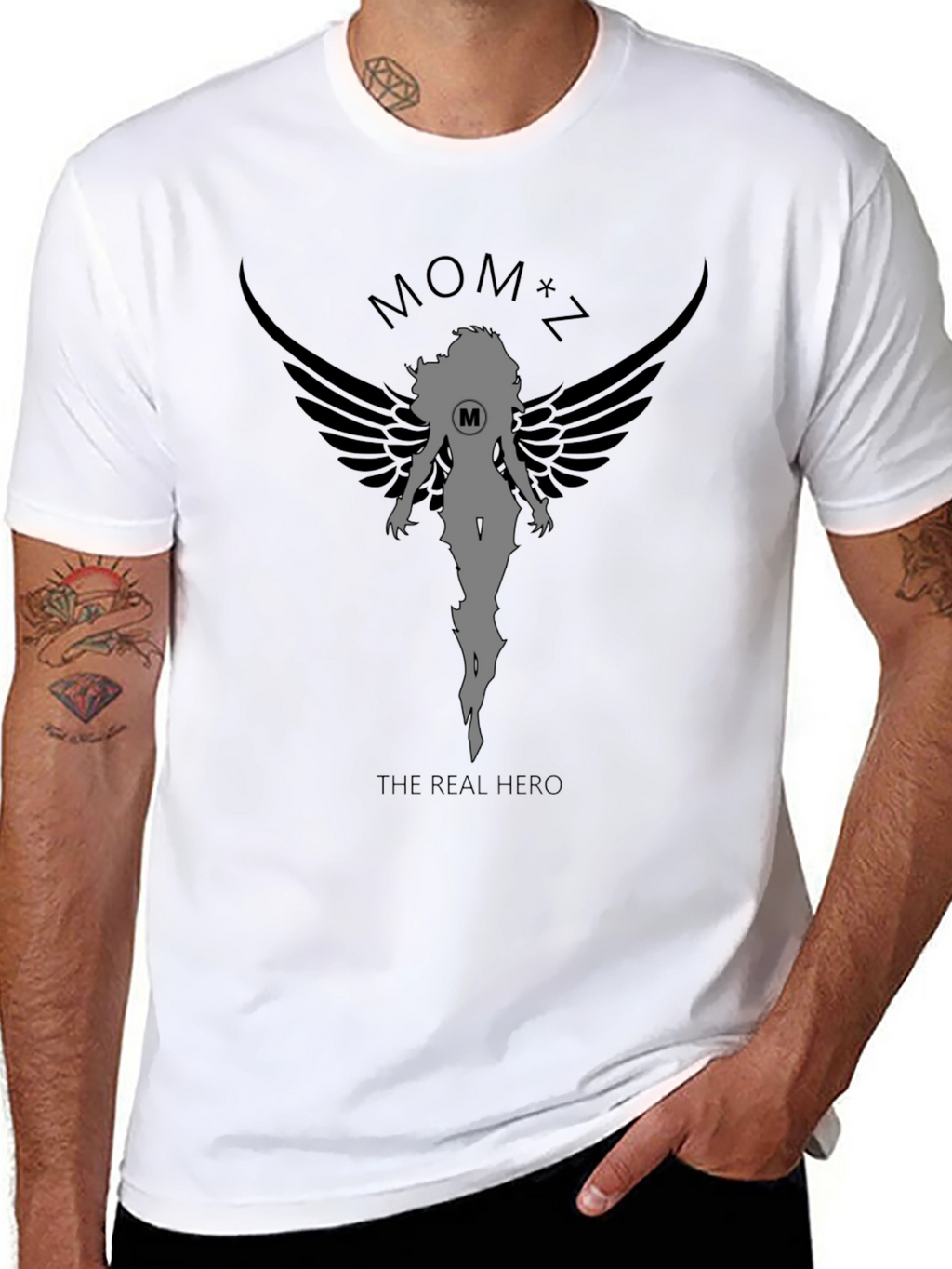 Mom Hero Graphic Tee - Black Cotton T-Shirt