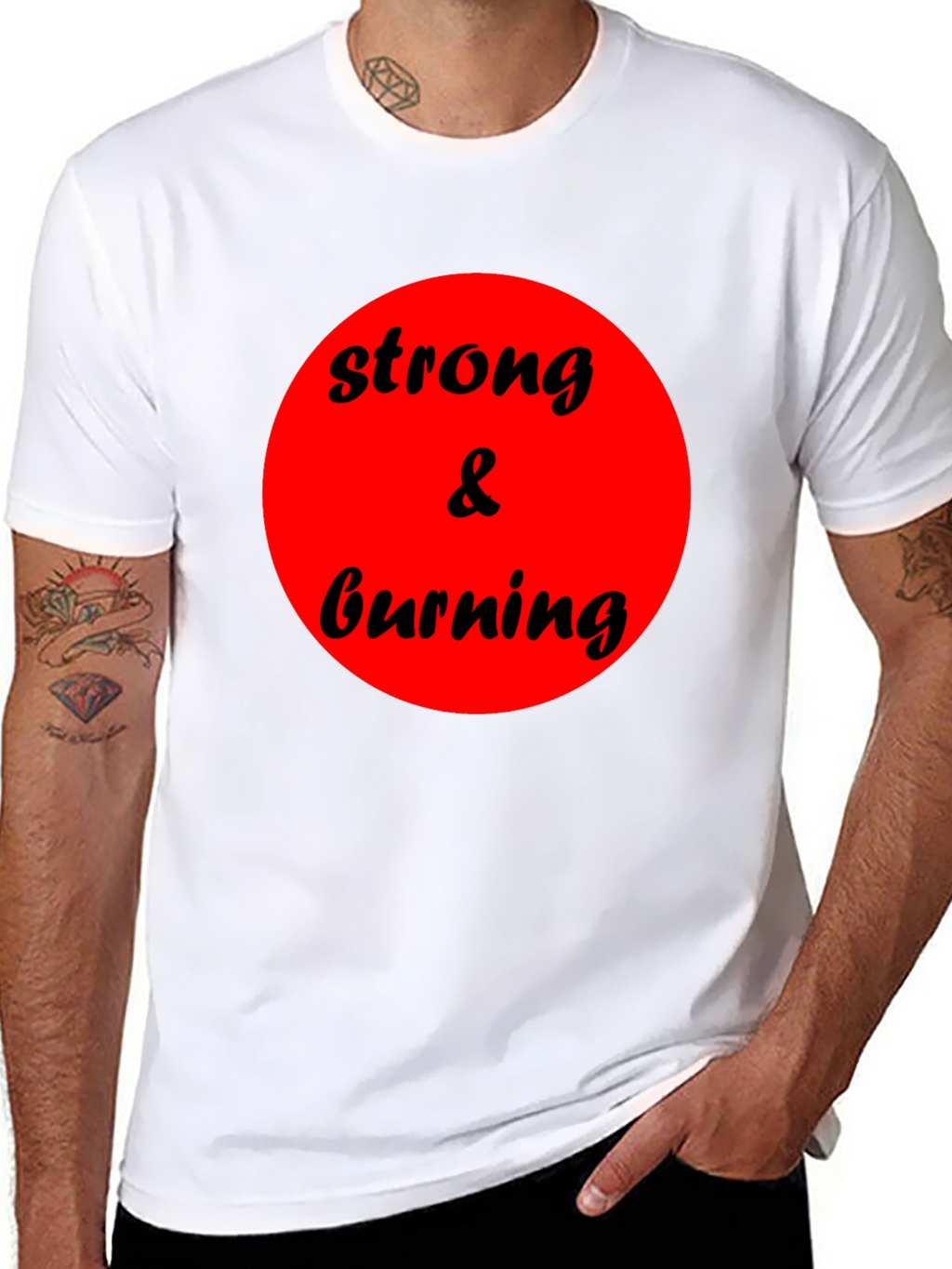 Strong & Burning Graphic Tee - Bold Statement Shirt