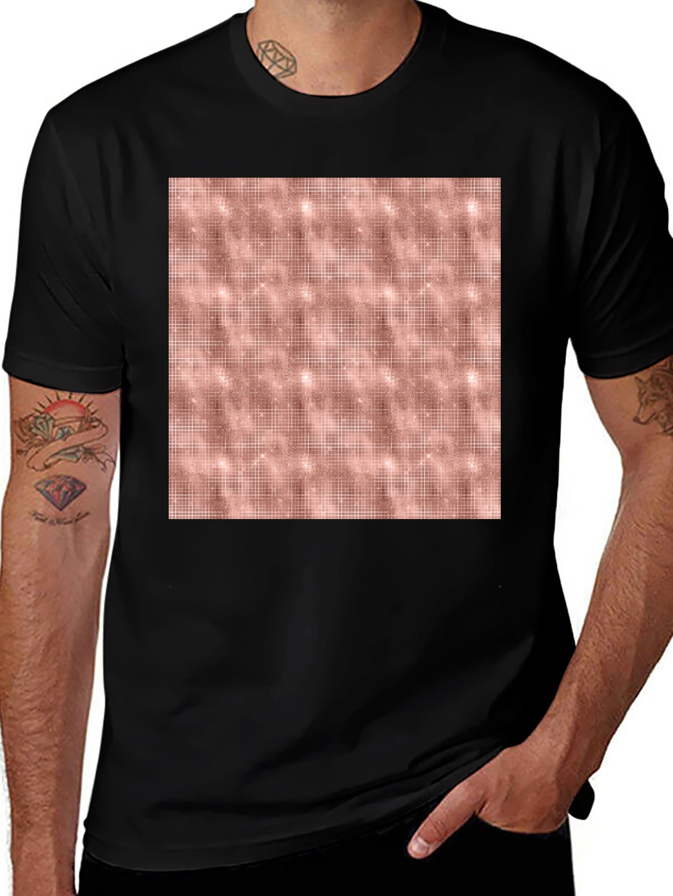 Patterned Black Tee
