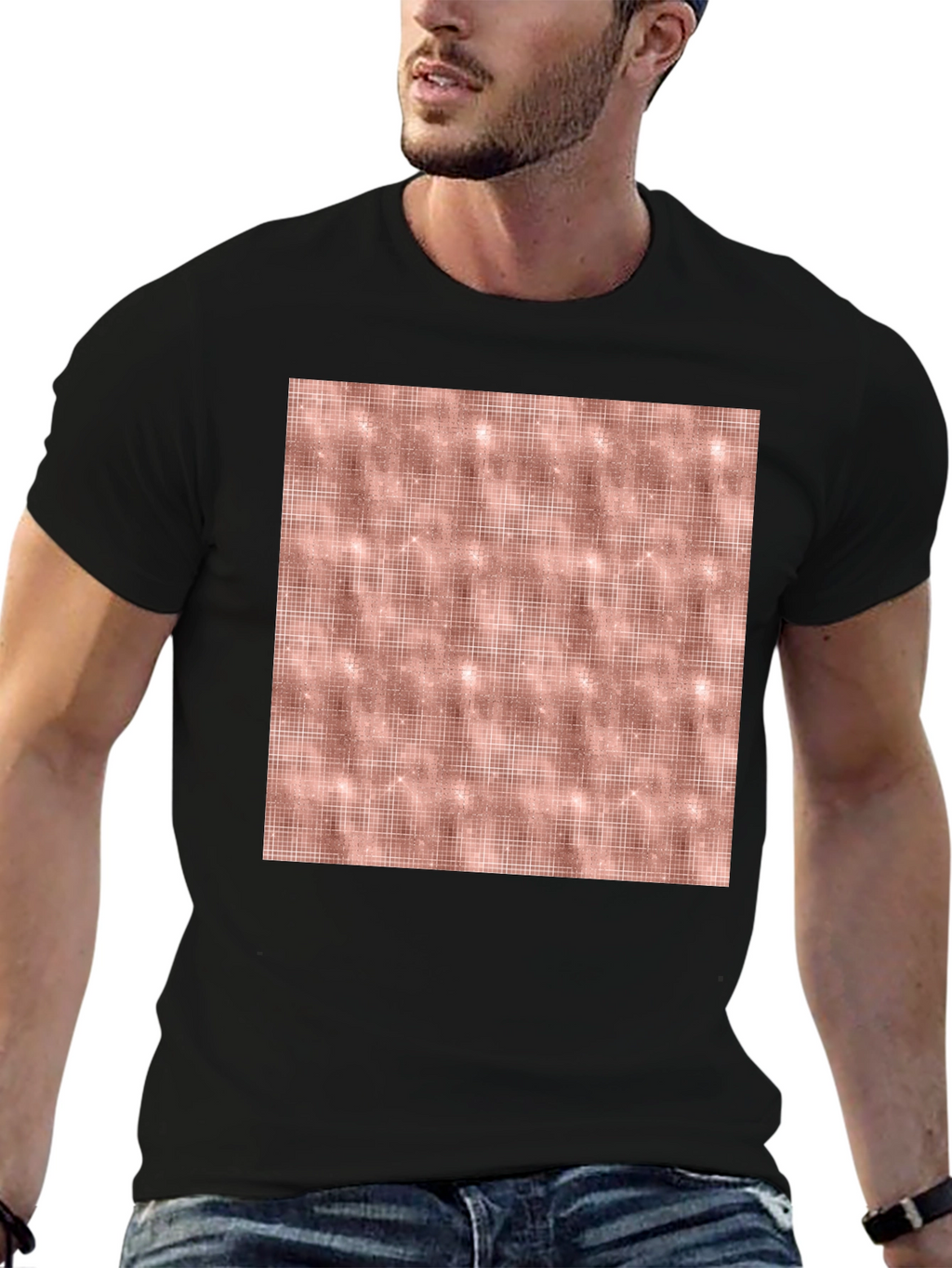 Patterned Black Tee