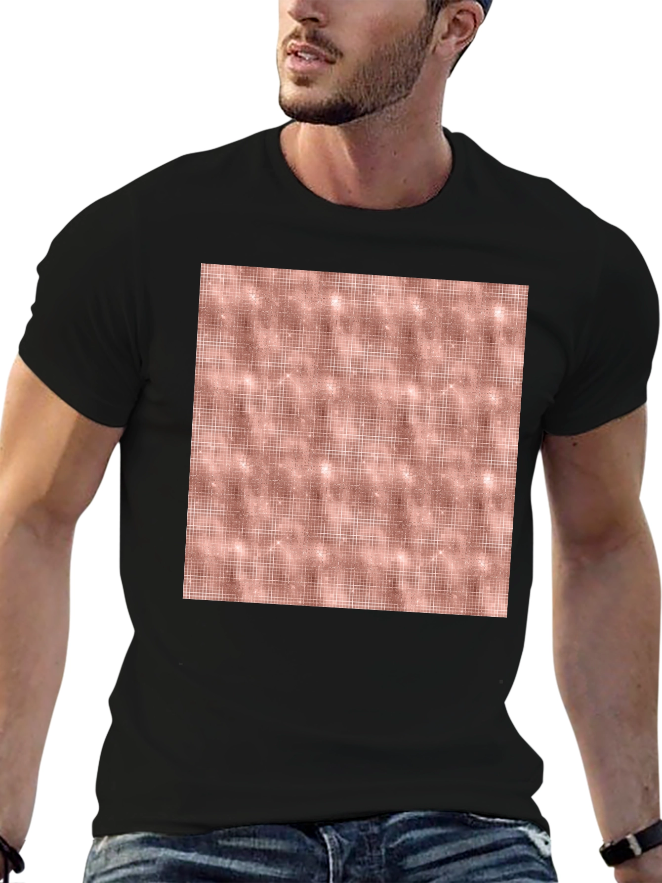Patterned Black Tee