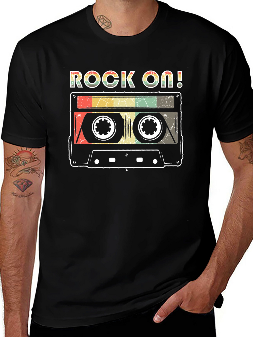 Rock On Retro Cassette Tape Graphic T-Shirt