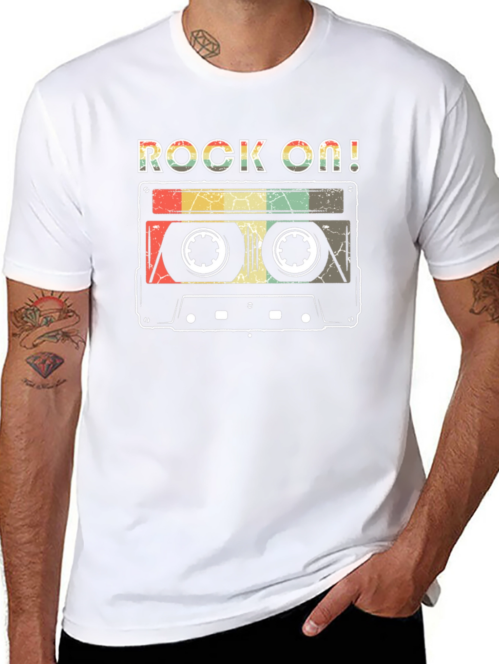 Rock On Retro Cassette Tape Graphic T-Shirt