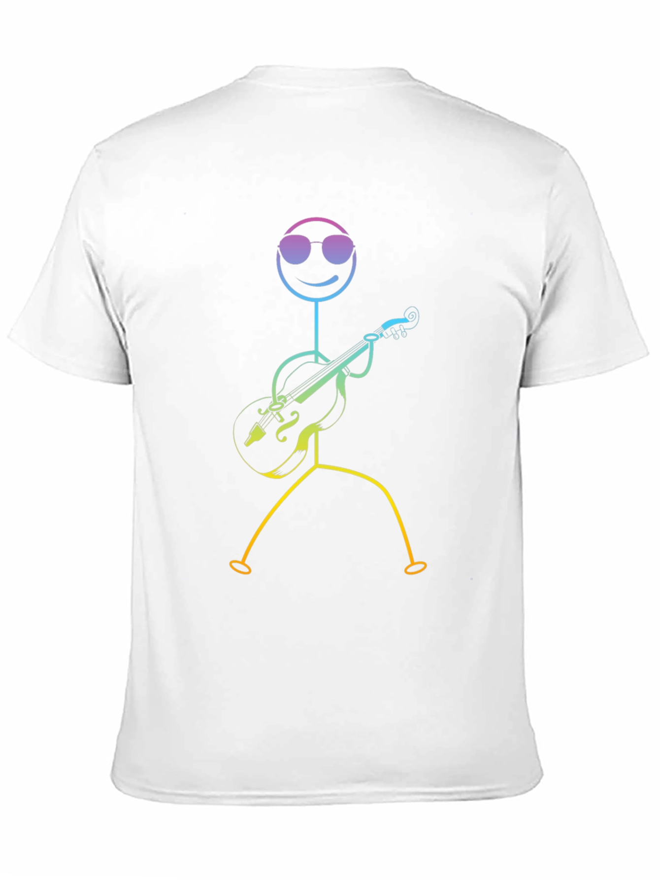 Cool Stick Figure Musician Black T-Shirt