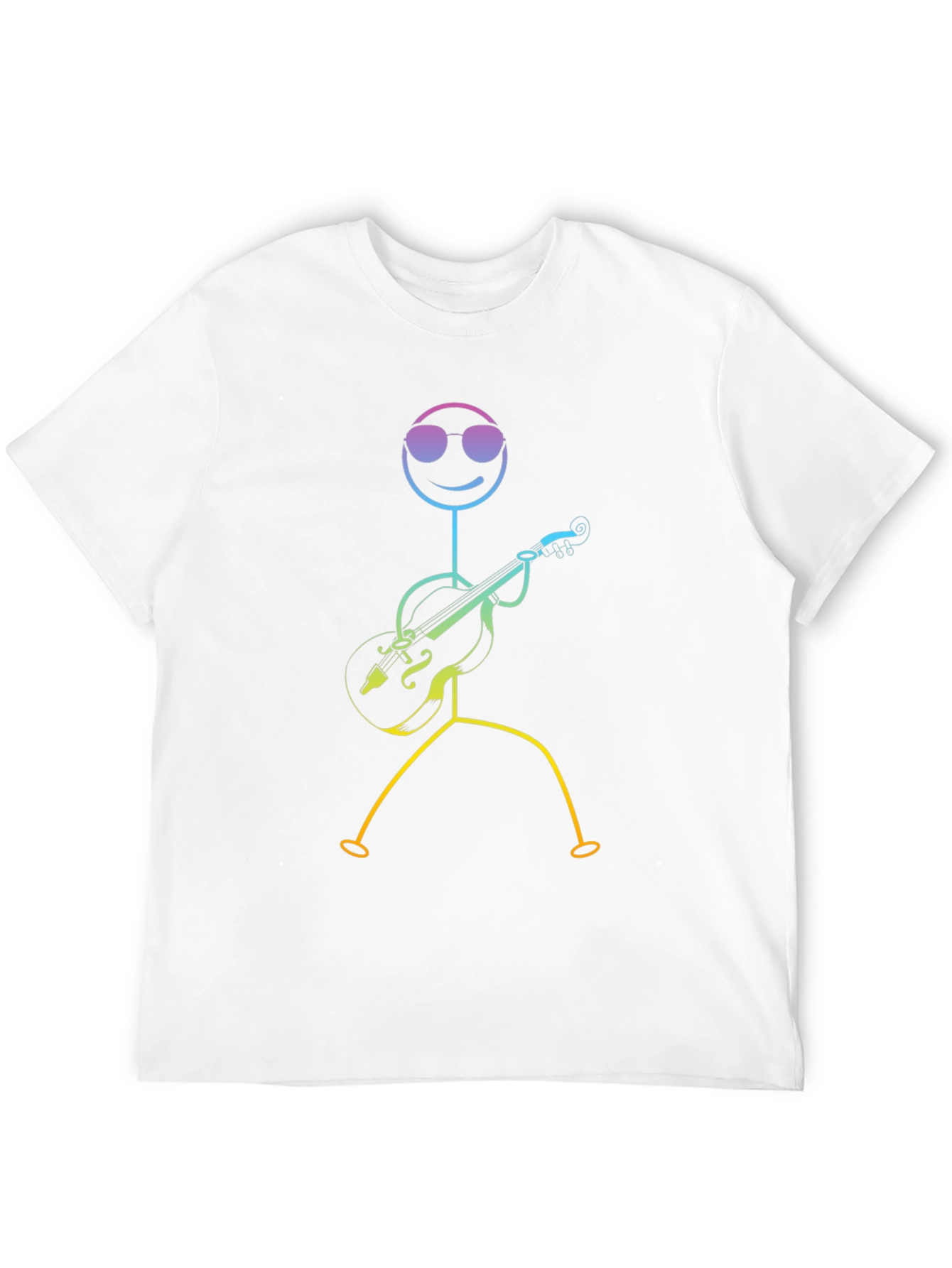 Cool Stick Figure Musician Black T-Shirt