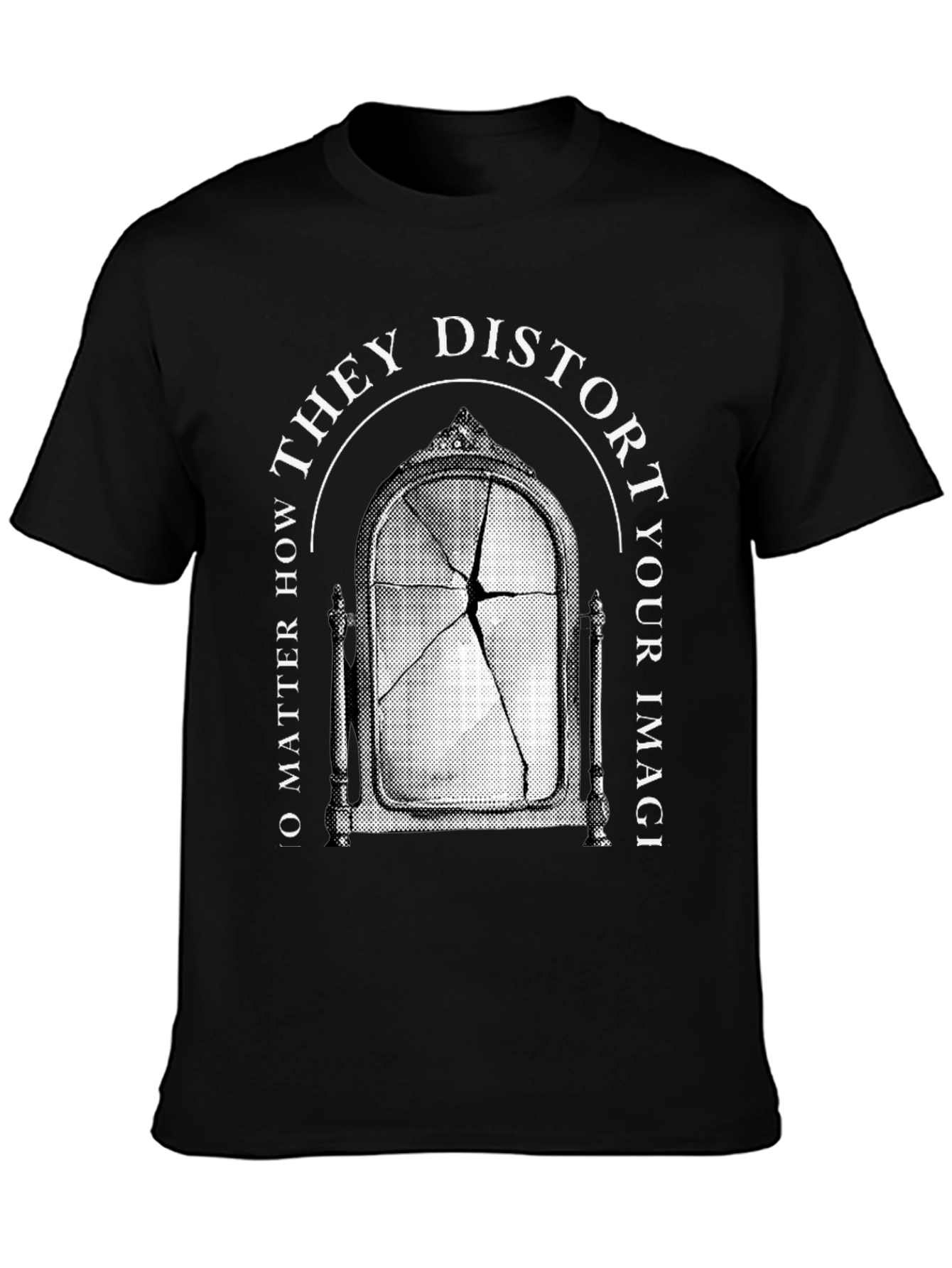 Distorted Image Graphic Tee - Broken Mirror T-Shirt