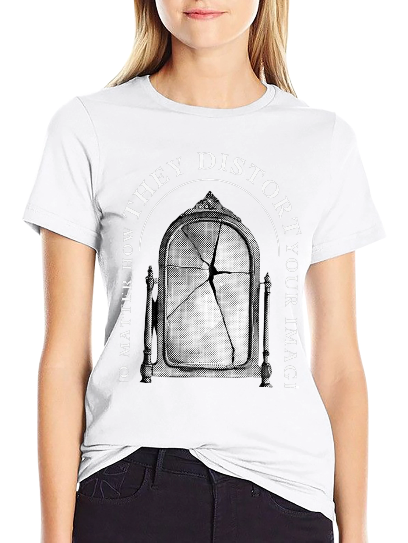 Distorted Image Graphic Tee - Broken Mirror T-Shirt