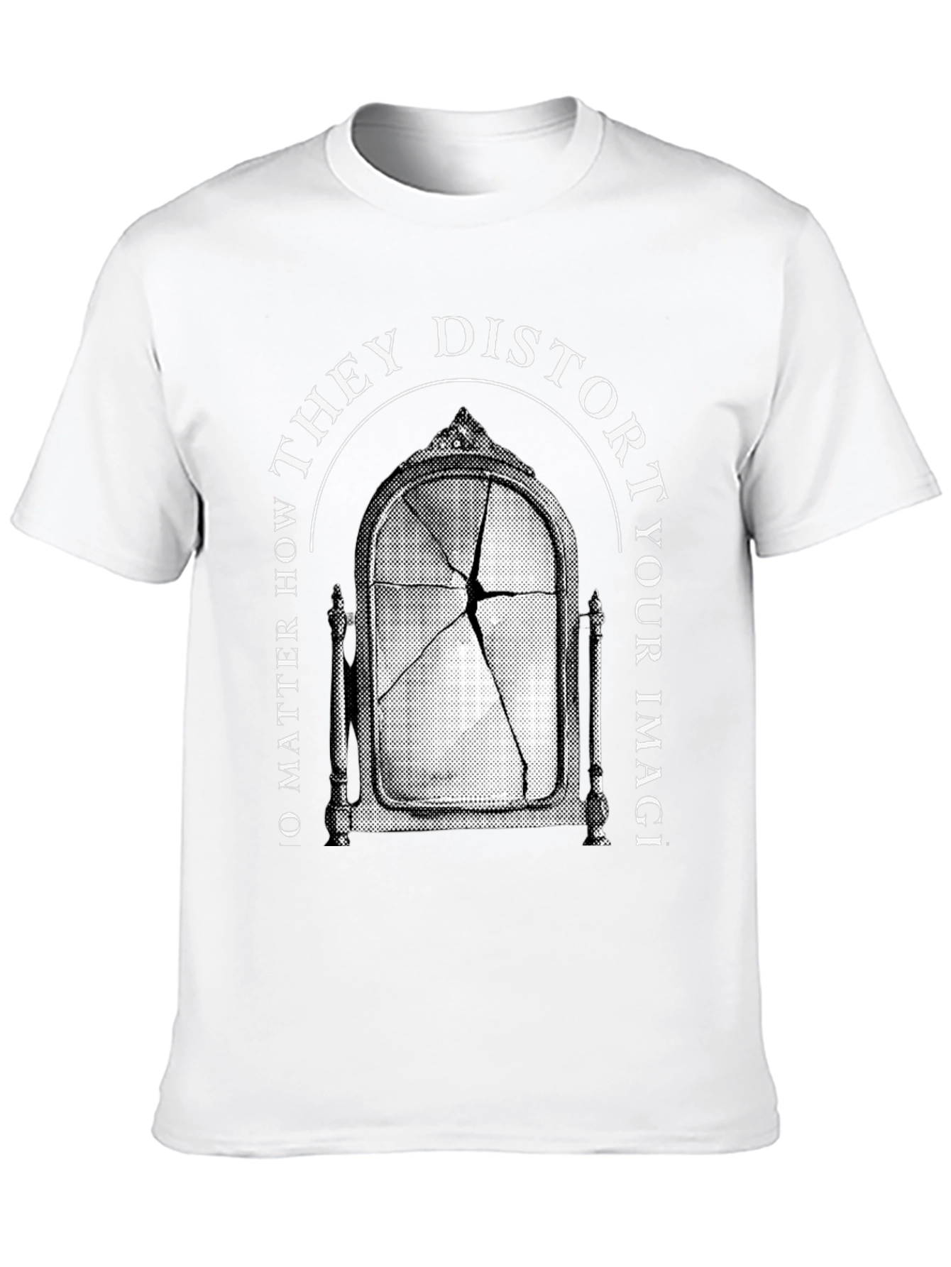 Distorted Image Graphic Tee - Broken Mirror T-Shirt