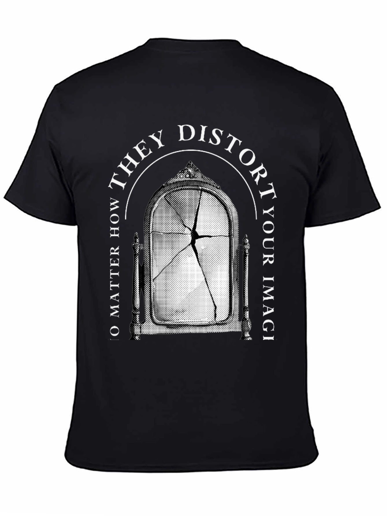 Distorted Image Graphic Tee - Broken Mirror T-Shirt