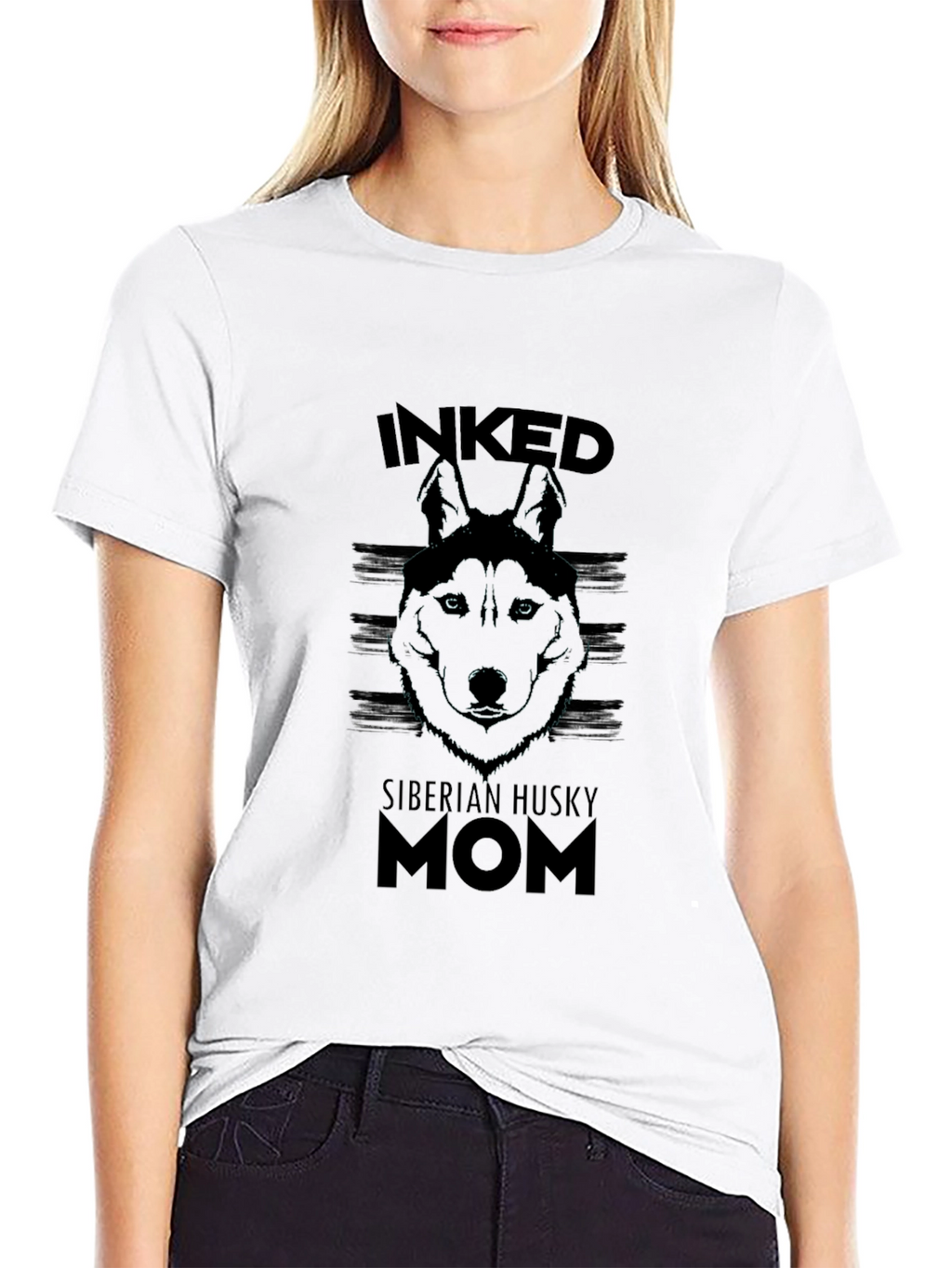 Inked Siberian Husky Mom T-Shirt