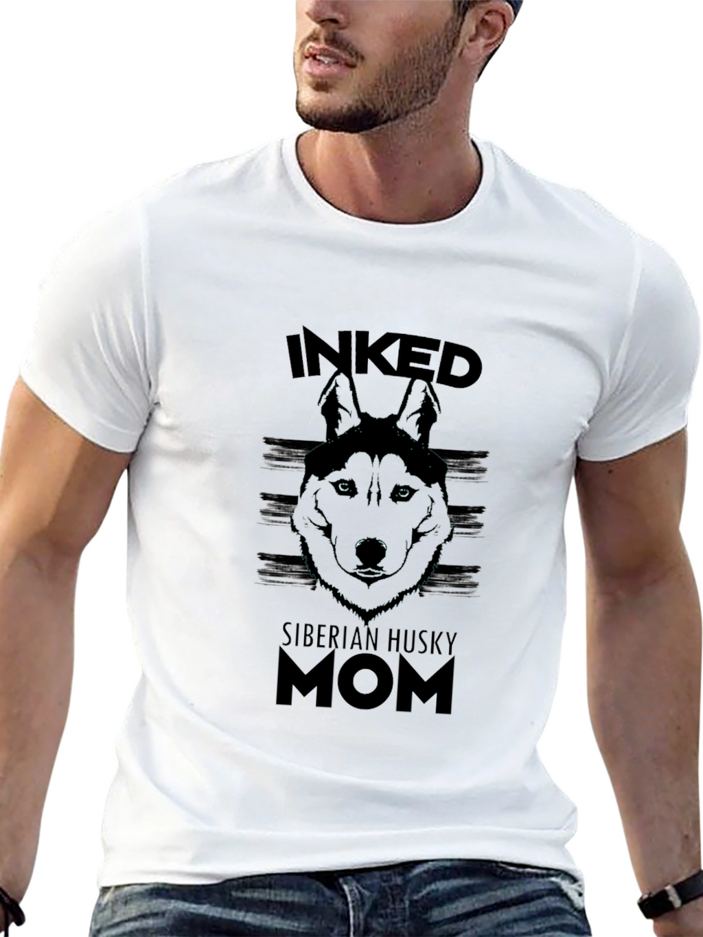 Inked Siberian Husky Mom T-Shirt