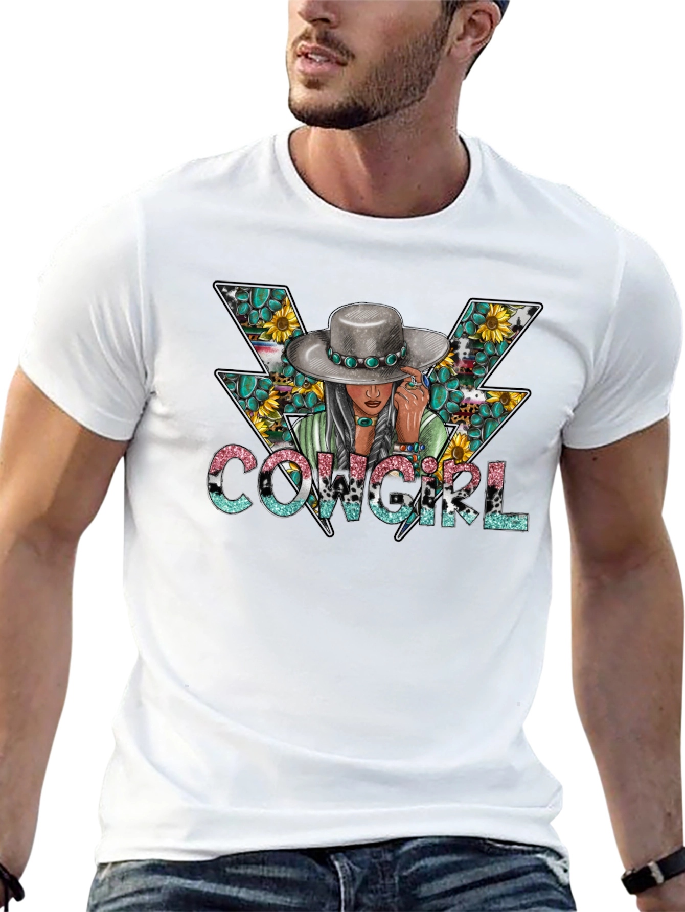 Cowgirl Graphic Tee - Western Style Black T-Shirt