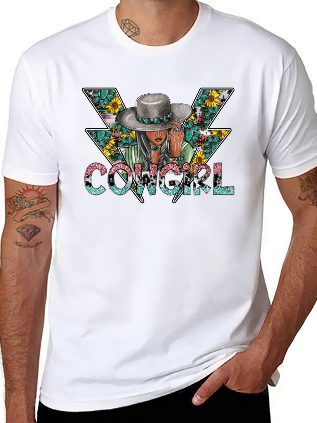 Cowgirl Graphic Tee - Western Style Black T-Shirt