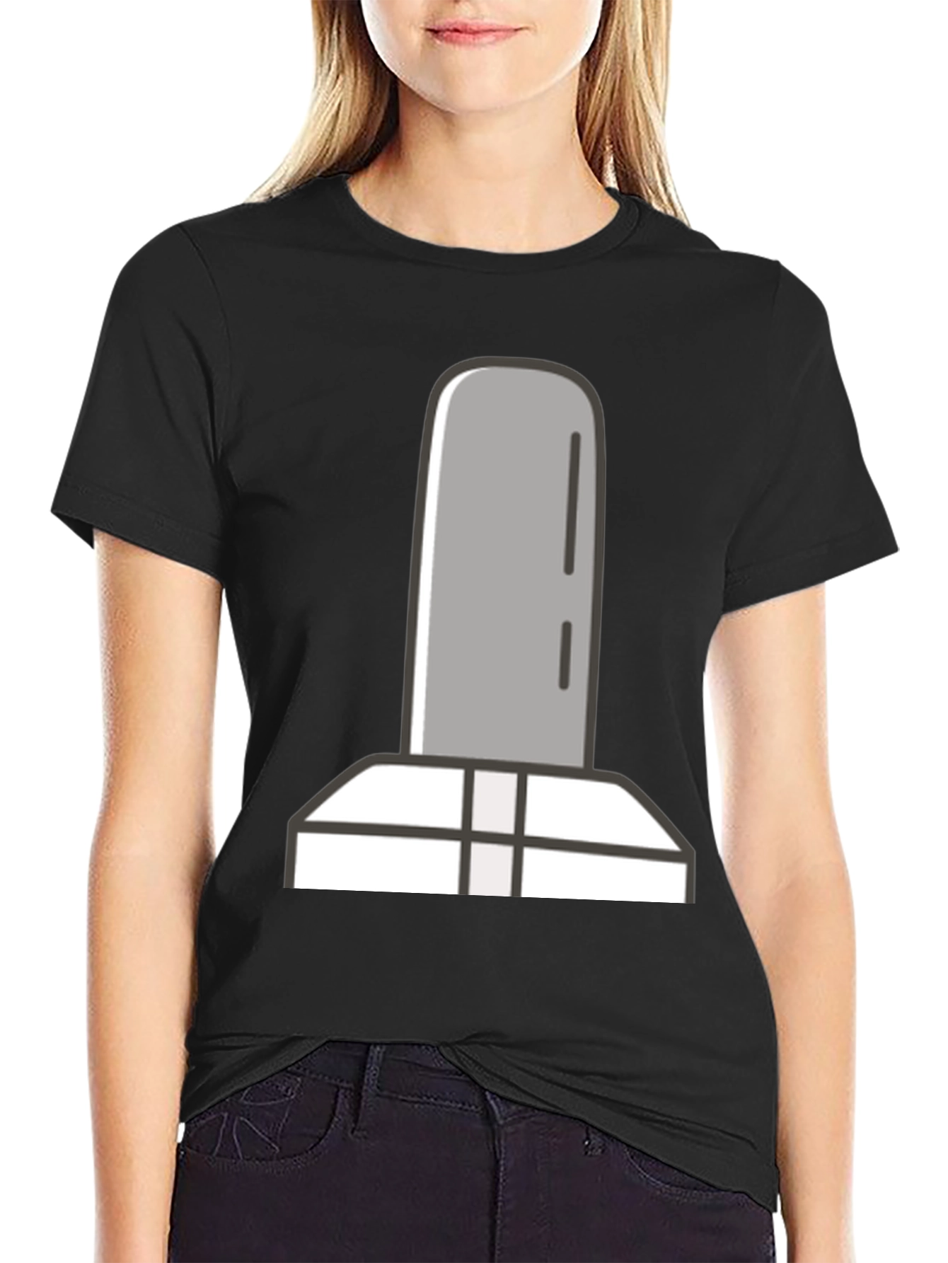 Simple Tombstone Graphic Tee - Black