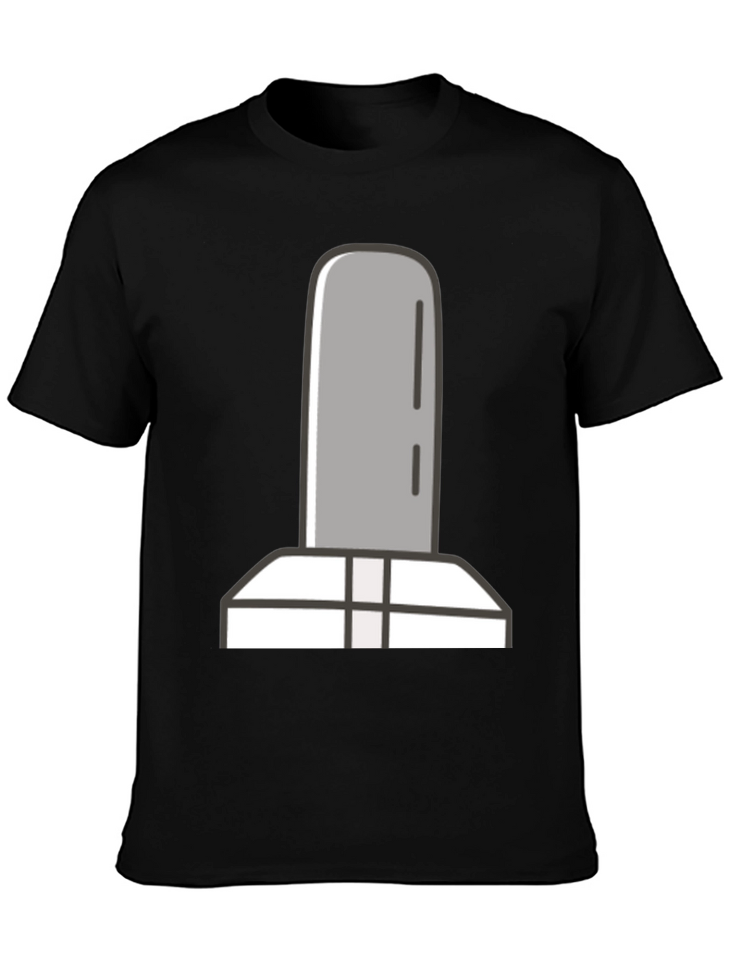 Simple Tombstone Graphic Tee - Black