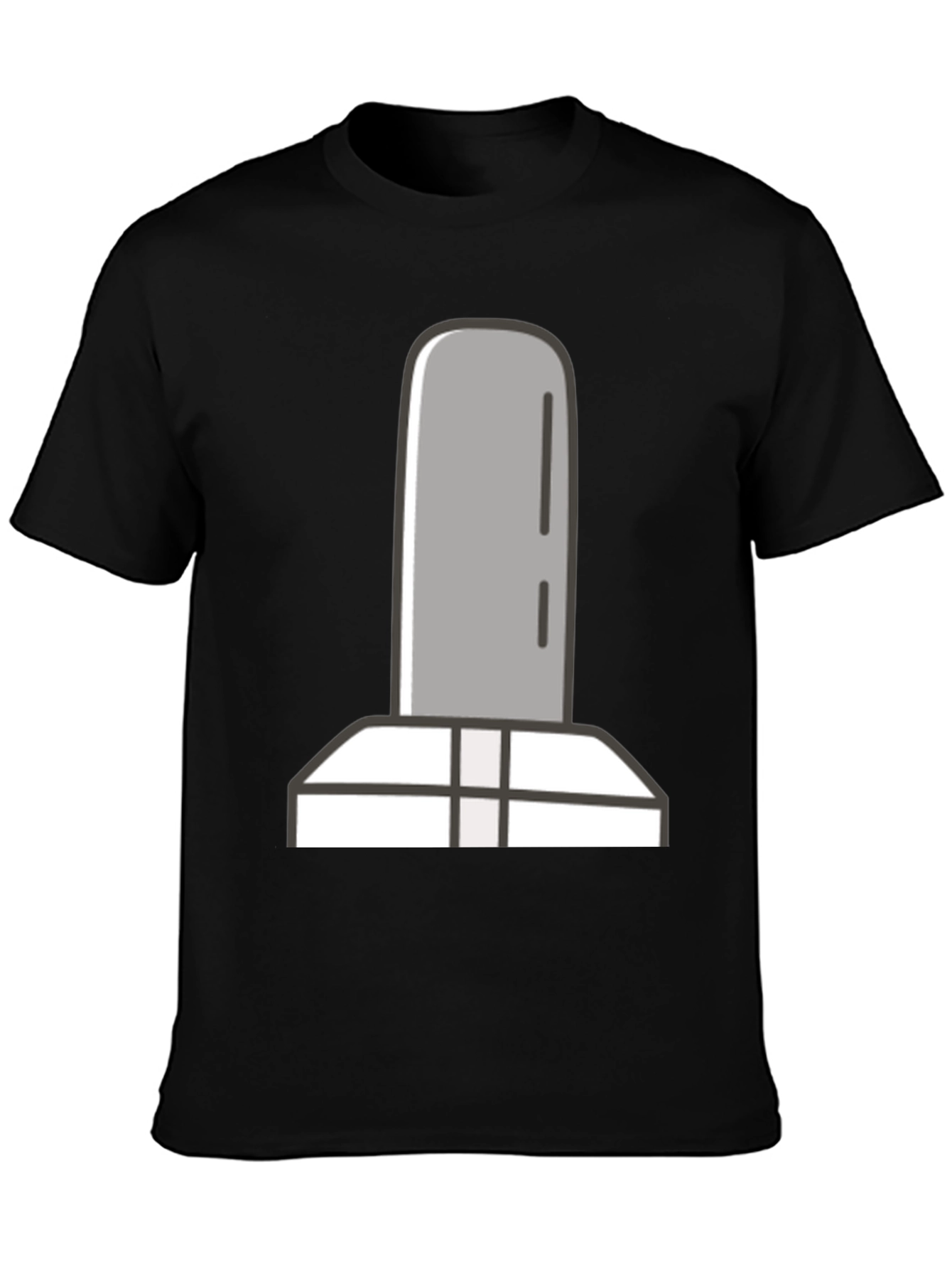 Simple Tombstone Graphic Tee - Black