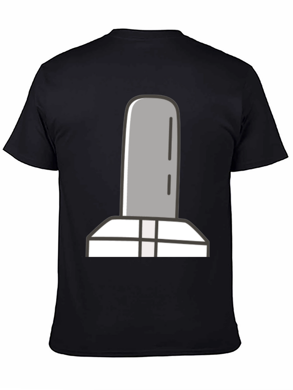 Simple Tombstone Graphic Tee - Black
