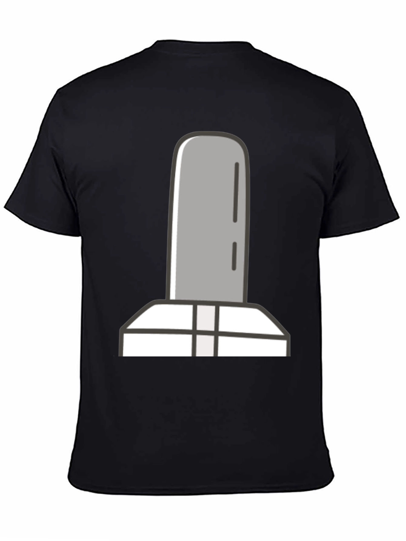 Simple Tombstone Graphic Tee - Black