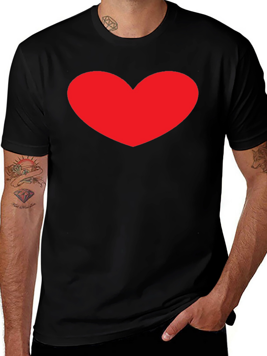 Heart Graphic Black T-Shirt - Stylish Casual Tee