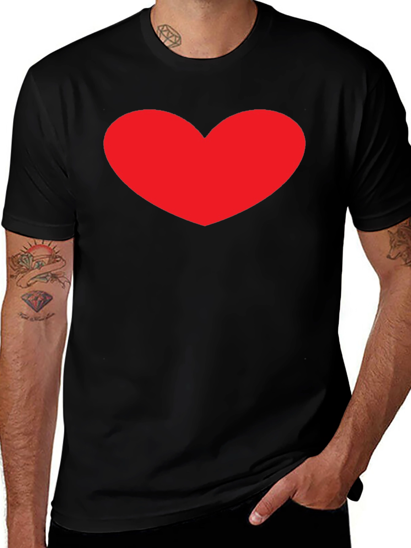 Heart Graphic Black T-Shirt - Stylish Casual Tee
