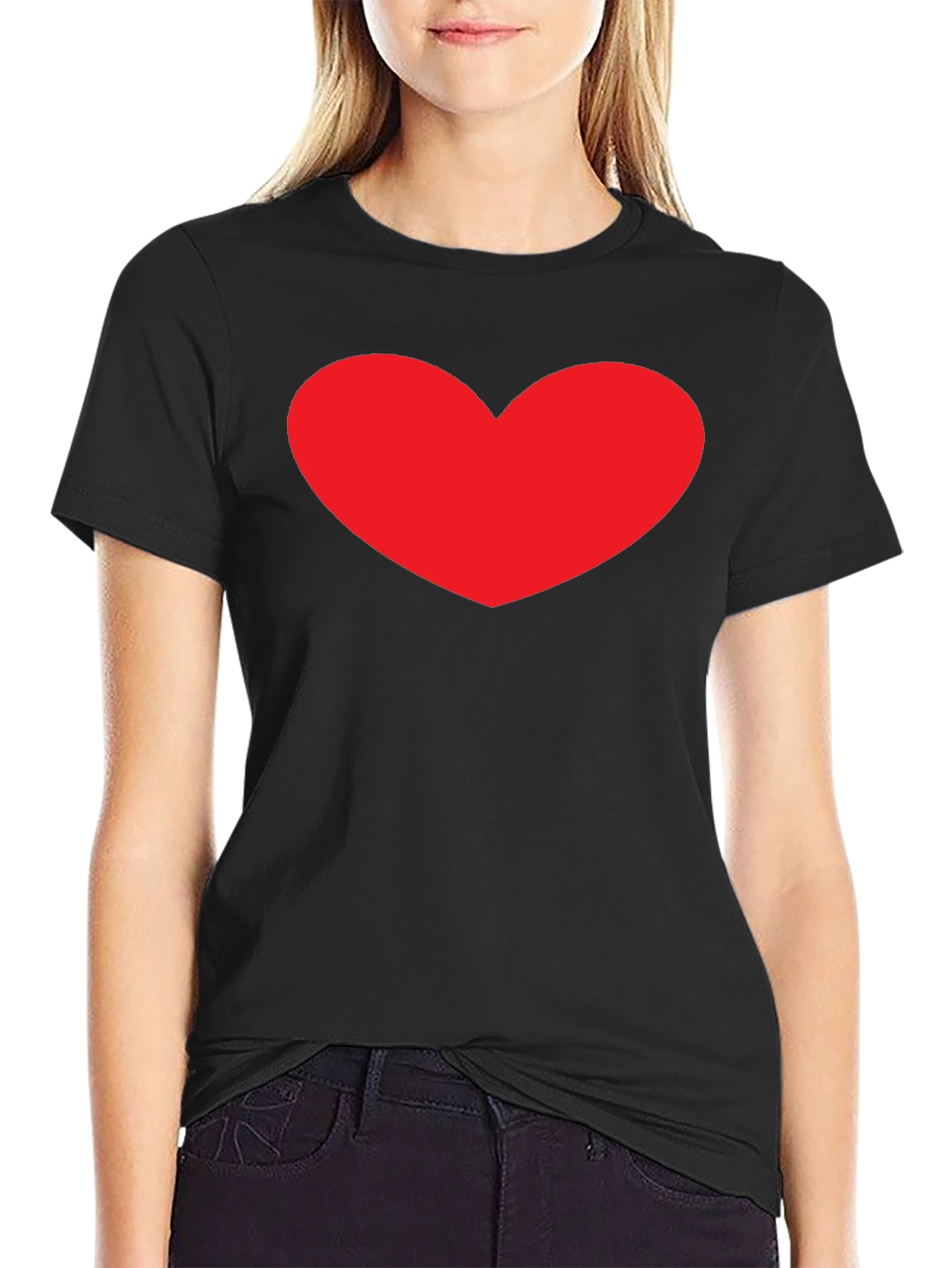 Heart Graphic Black T-Shirt - Stylish Casual Tee