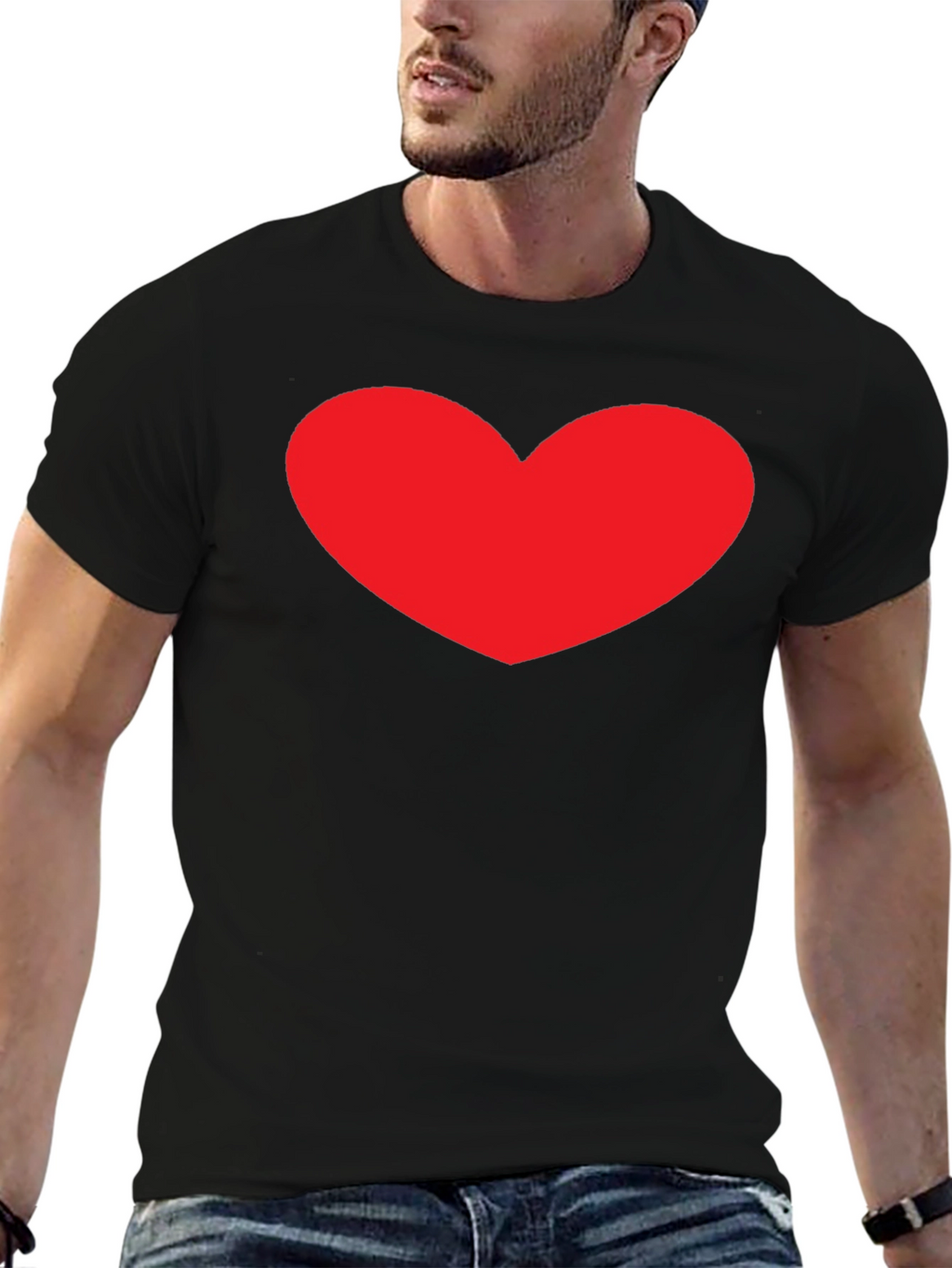Heart Graphic Black T-Shirt - Stylish Casual Tee