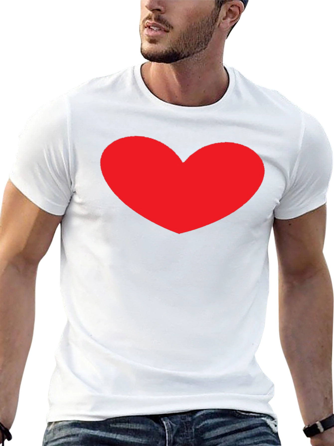 Heart Graphic Black T-Shirt - Stylish Casual Tee
