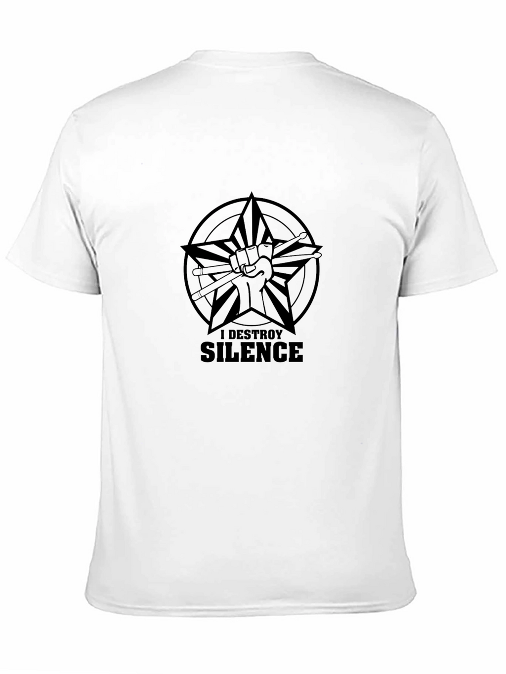 I Destroy Silence Drummer Star Black T-Shirt