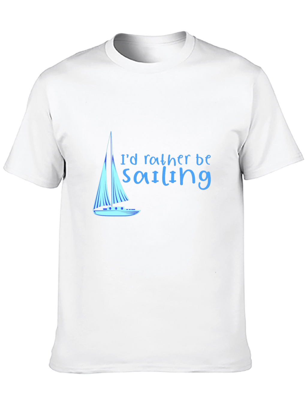 Sailing T-Shirt - Black Cotton Tee Boat Design