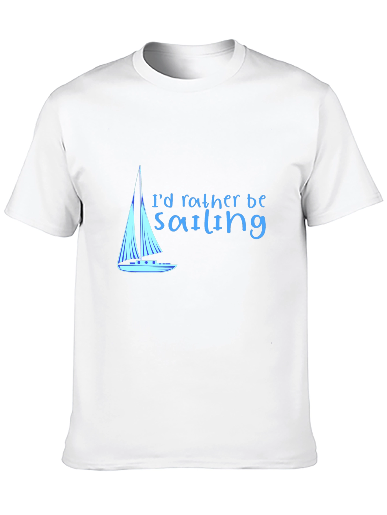 Sailing T-Shirt - Black Cotton Tee Boat Design